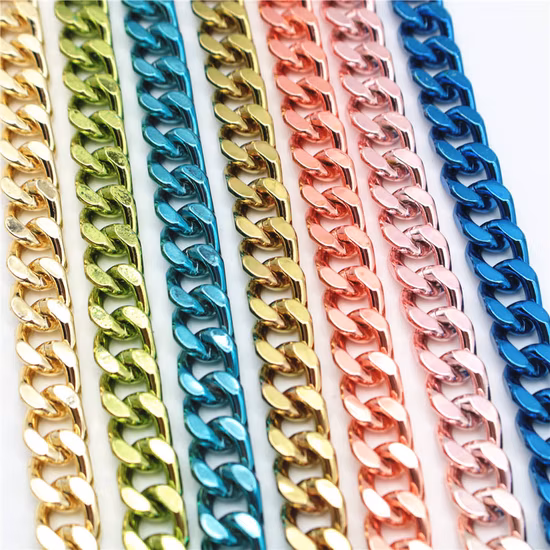 Hardware und Zubehör, kundenspezifische Taschen-Hardware, Metallglieder-Kunststoff-Handtasche, Eisen-Handtaschenschloss, Bordsteinkette